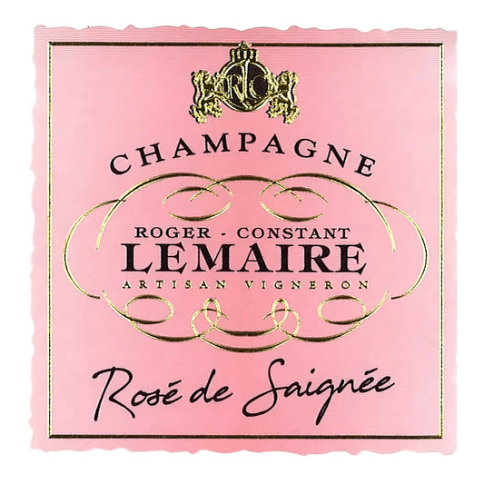 Etikett Champagne Roger-Constant Lemaire Rosé de Saignée, Vorderseite