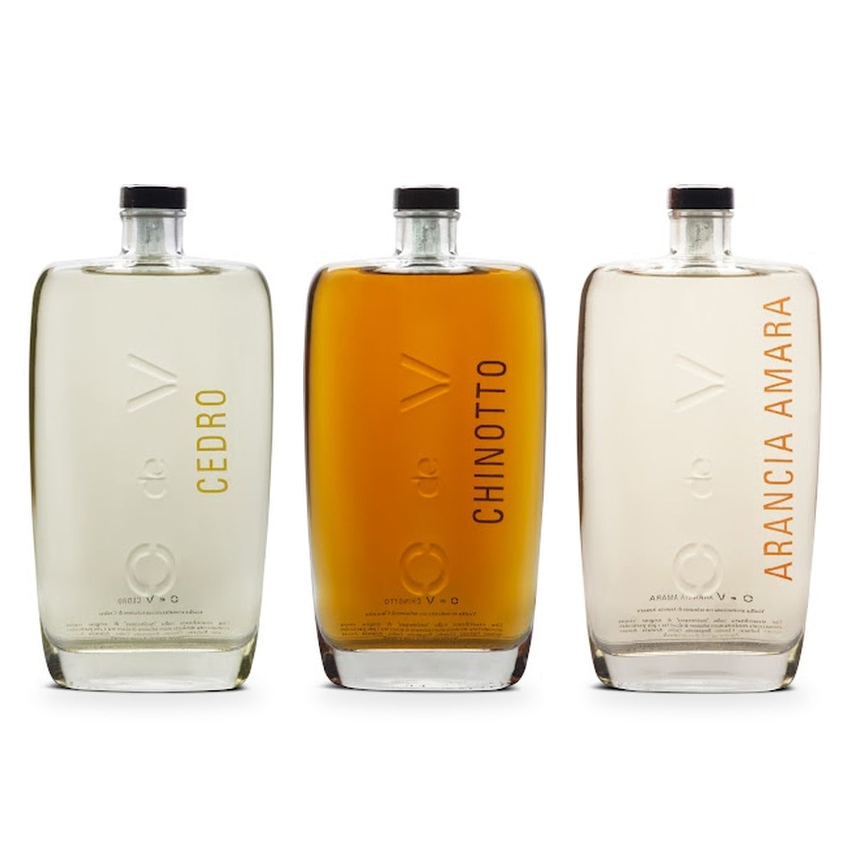 Wodka-Trio „Agrumi”: O de V Citron, Chinotto und Bitter Orange